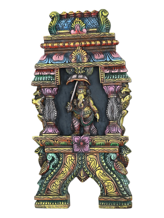 Wooden ganpati decoration