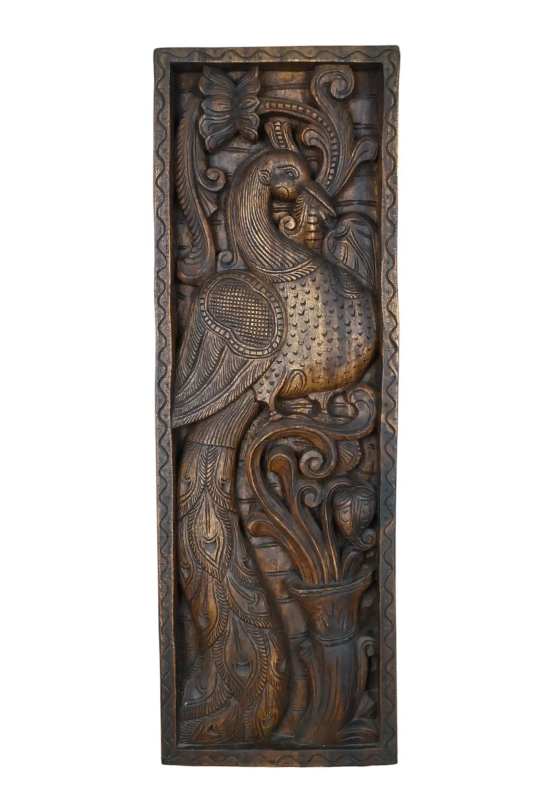 Twin Peacock Wall Panel 35"