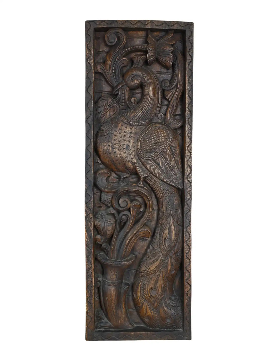 Twin Peacock Wall Panel 35"
