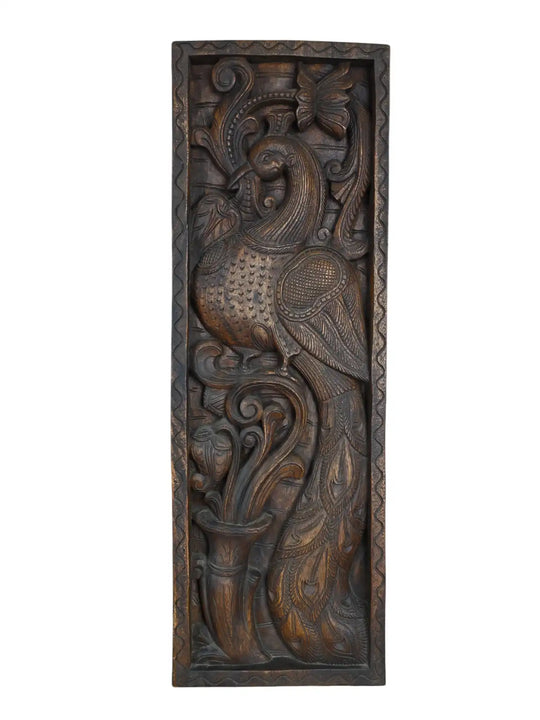 Twin Peacock Wall Panel 35"