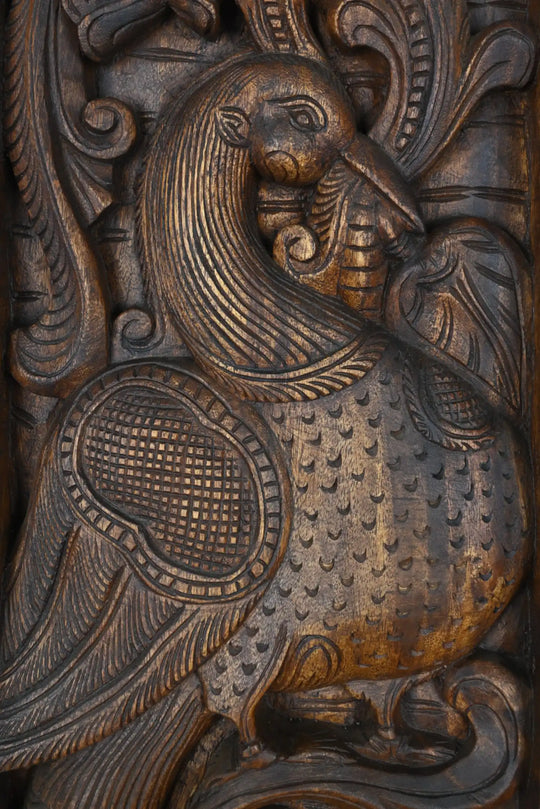 Twin Peacock Wall Panel 35"