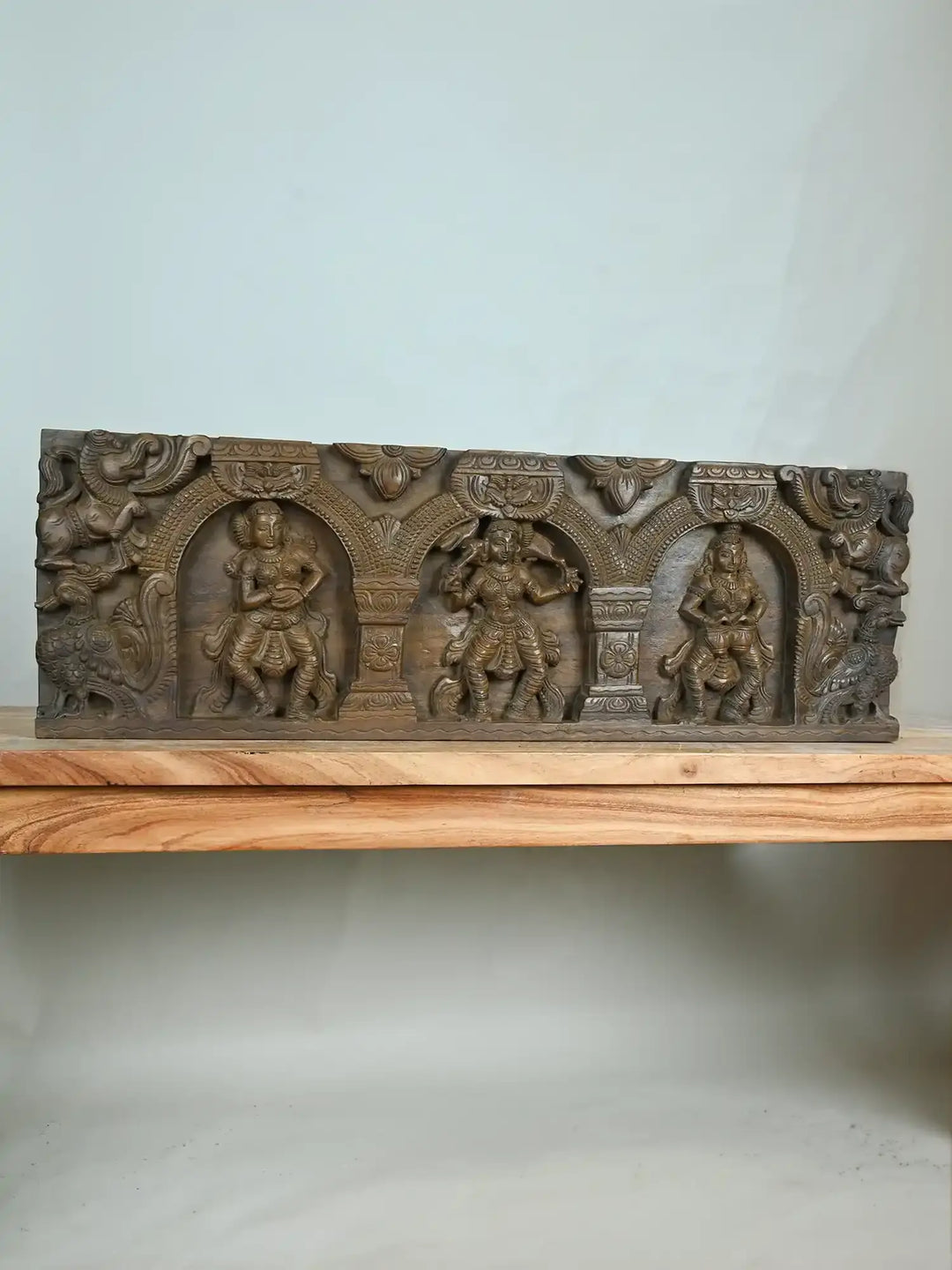 Wooden Apsara wall panel