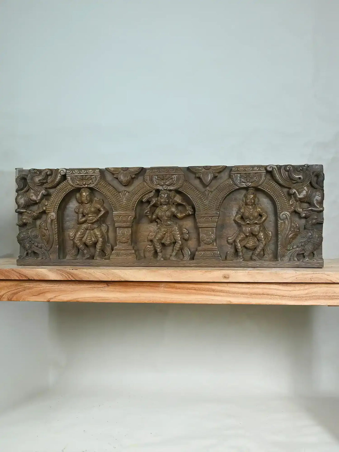 Wooden Apsara wall panel