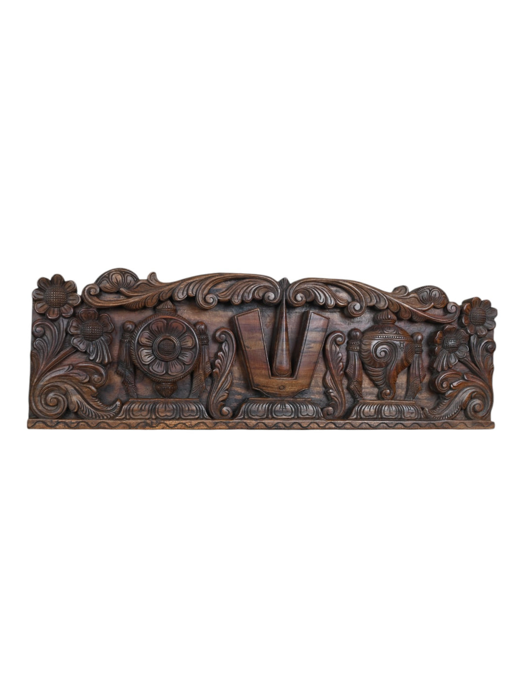 Vaishnava symbols decorative wood panel