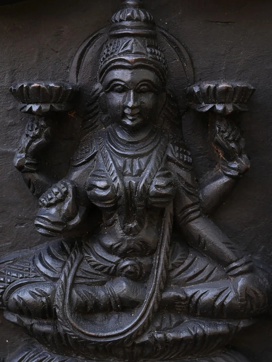 Ganesh Wooden Wall Panel in Astalakshmi Design -36.5"