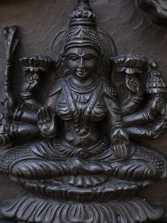 Ganesh Wooden Wall Panel in Astalakshmi Design -36.5"