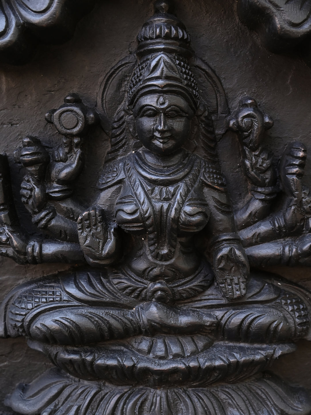 Ganesh Vertical Wooden Wall Panel in Astalakshmi Design -36.5"