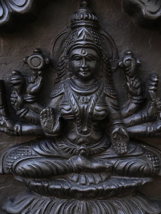 Ganesh Wooden Wall Panel in Astalakshmi Design -36.5"