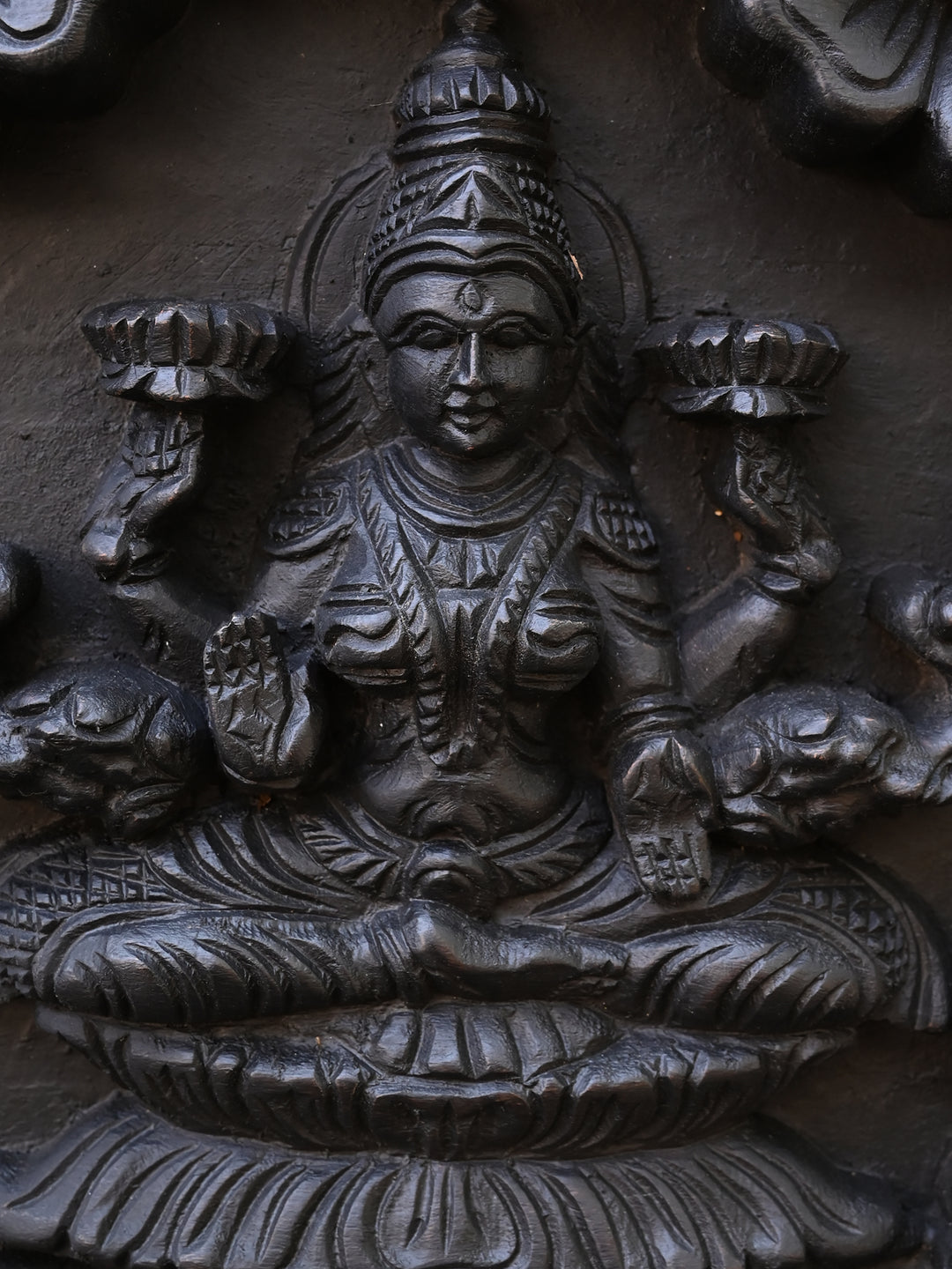 Ganesh Vertical Wooden Wall Panel in Astalakshmi Design -36.5"