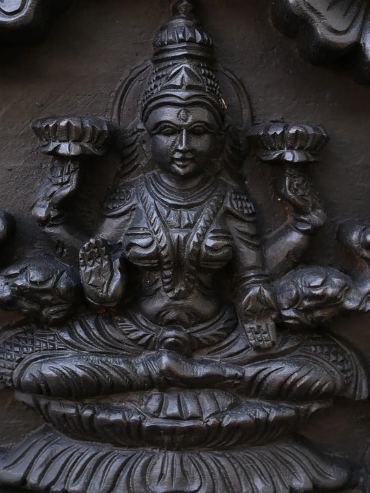 Ganesh Wooden Wall Panel in Astalakshmi Design -36.5"