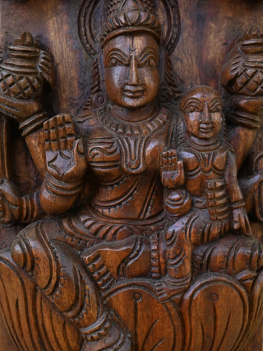 Large Goddess Astalakshmi Vertical Wall Panel 76"
