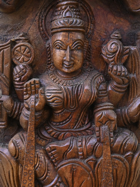 Large Goddess Astalakshmi Vertical Wall Panel 76"