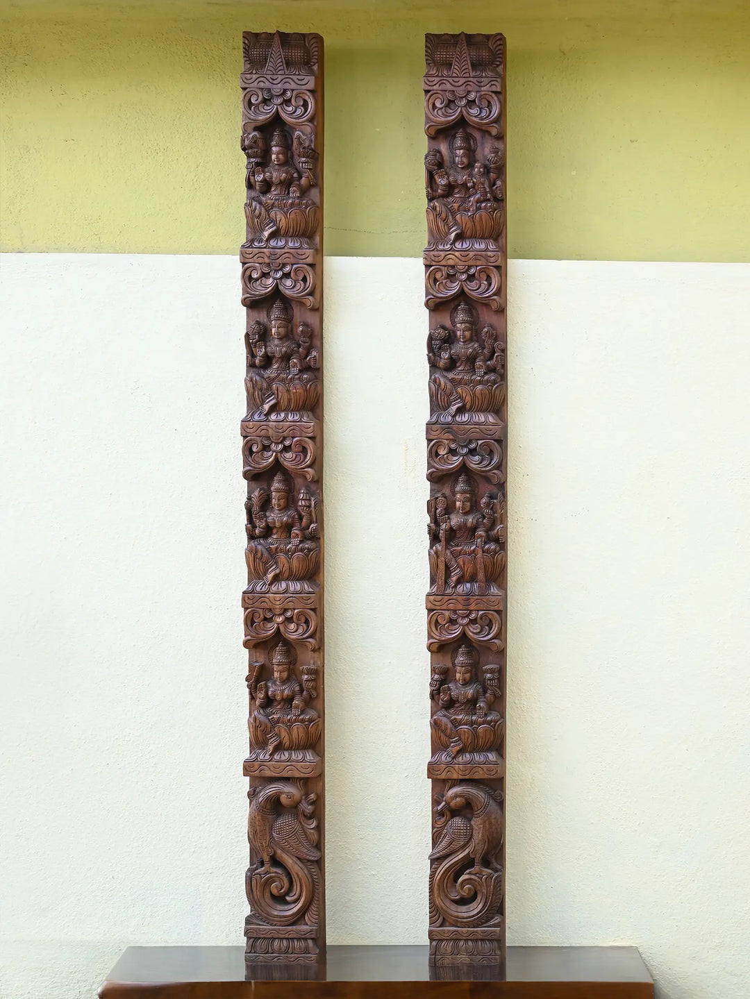 Wooden Astalakshmi wall panel