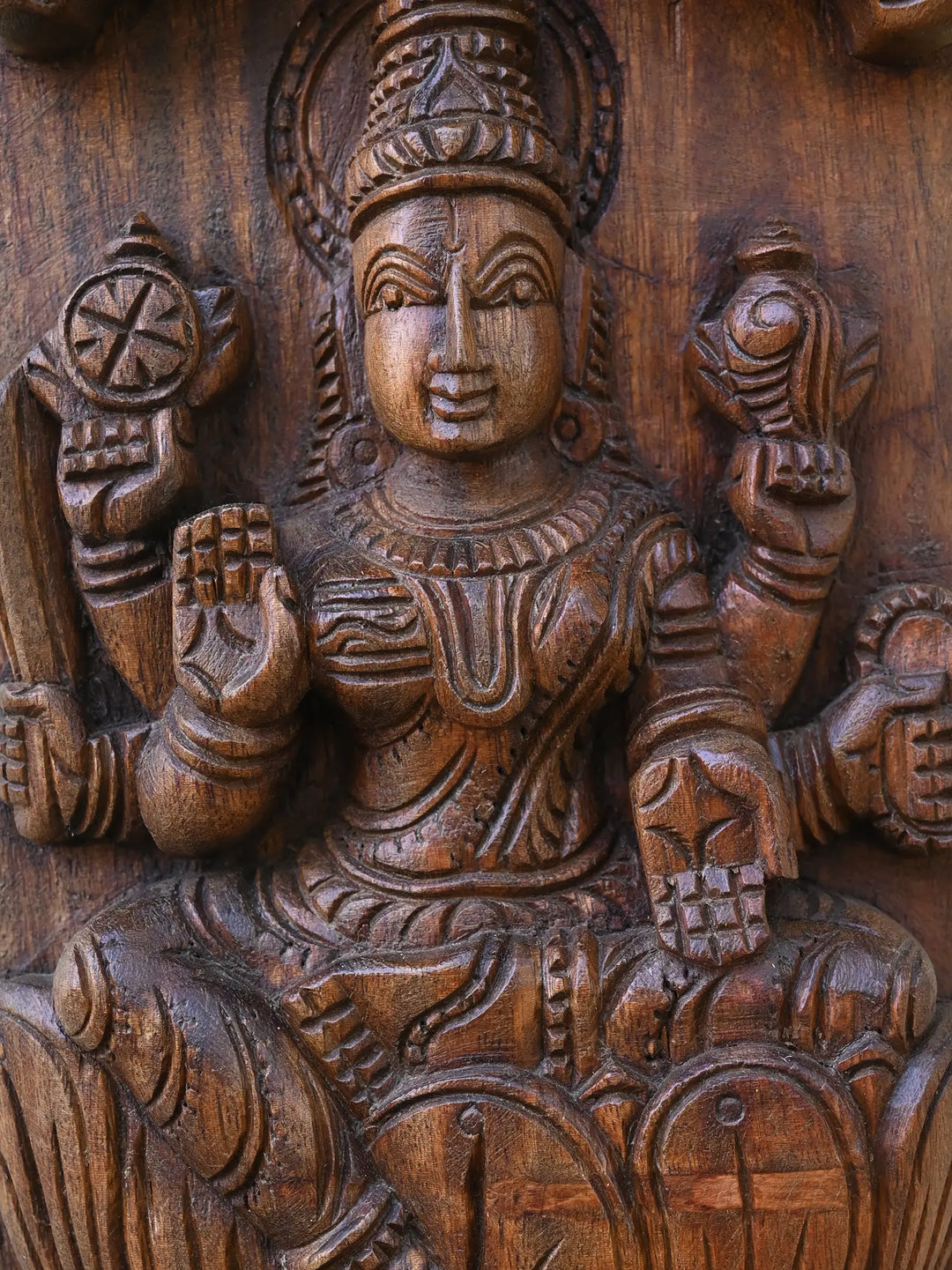 Large Goddess Astalakshmi Vertical Wall Panel 76"