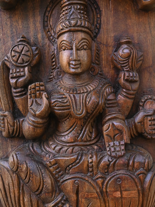 Large Goddess Astalakshmi Vertical Wall Panel 76"