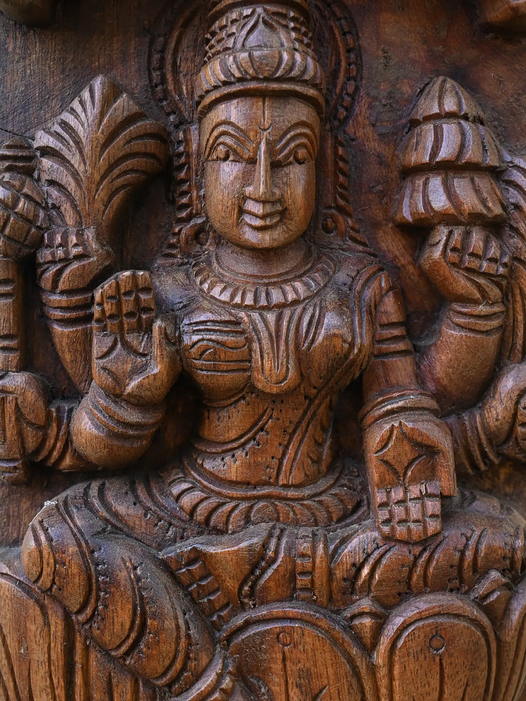 Large Goddess Astalakshmi Vertical Wall Panel 76"