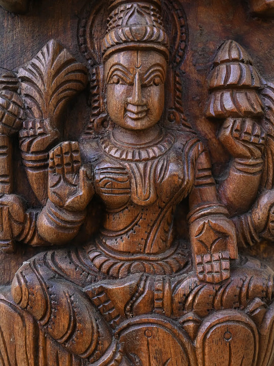 Large Goddess Astalakshmi Vertical Wall Panel 76"