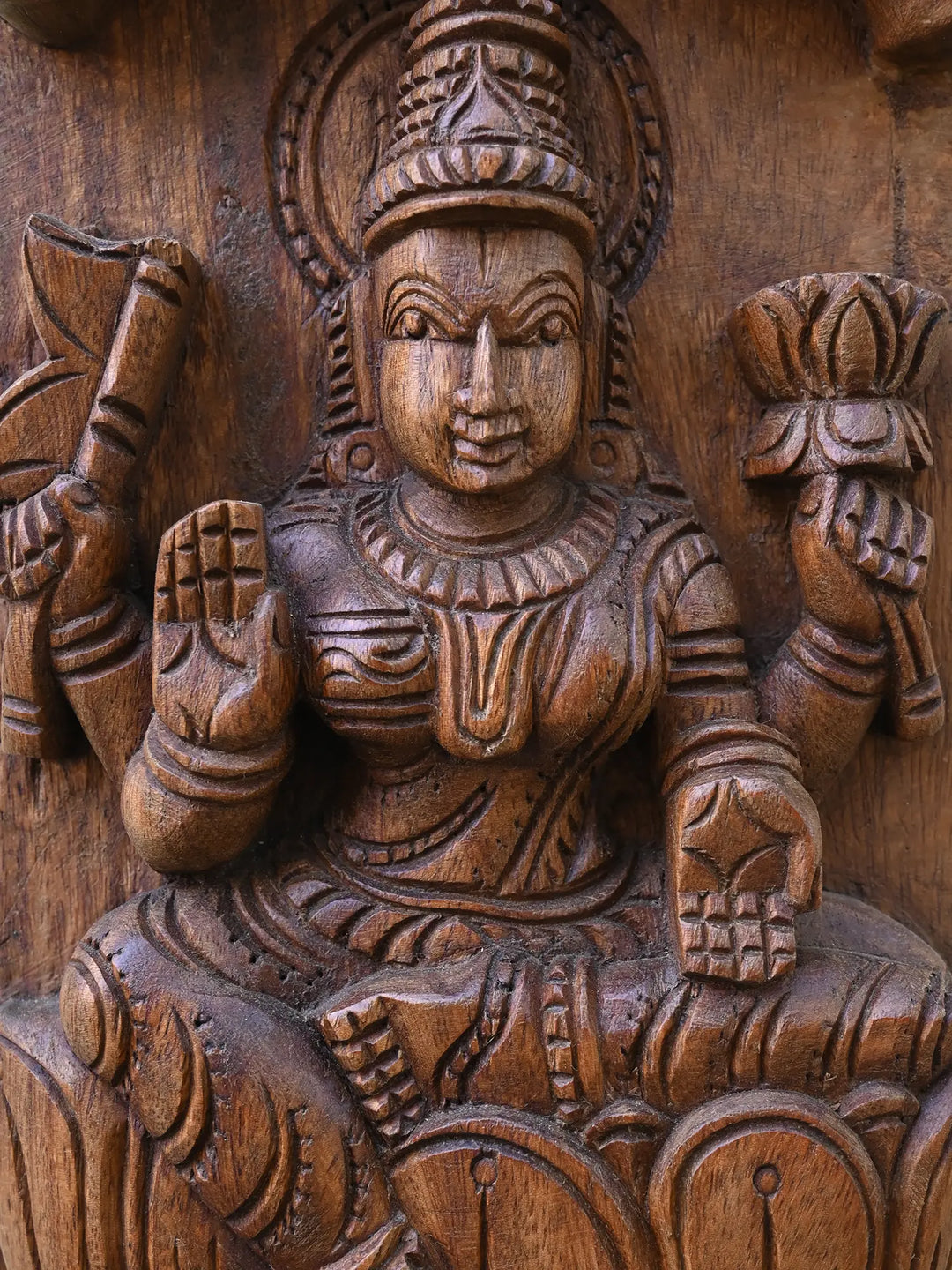 Large Goddess Astalakshmi Vertical Wall Panel 76"