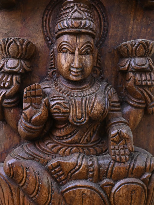 Large Goddess Astalakshmi Vertical Wall Panel 76"