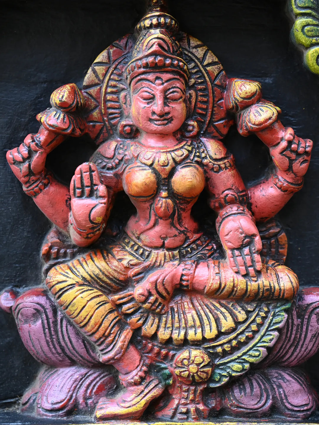 Large Lord Ganesh With Lakshmi & Saraswathi Panel 49"
