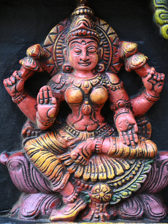 Large Lord Ganesh With Lakshmi & Saraswathi Panel 49"