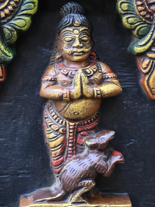 Large Lord Ganesh With Lakshmi & Saraswathi Panel 49"