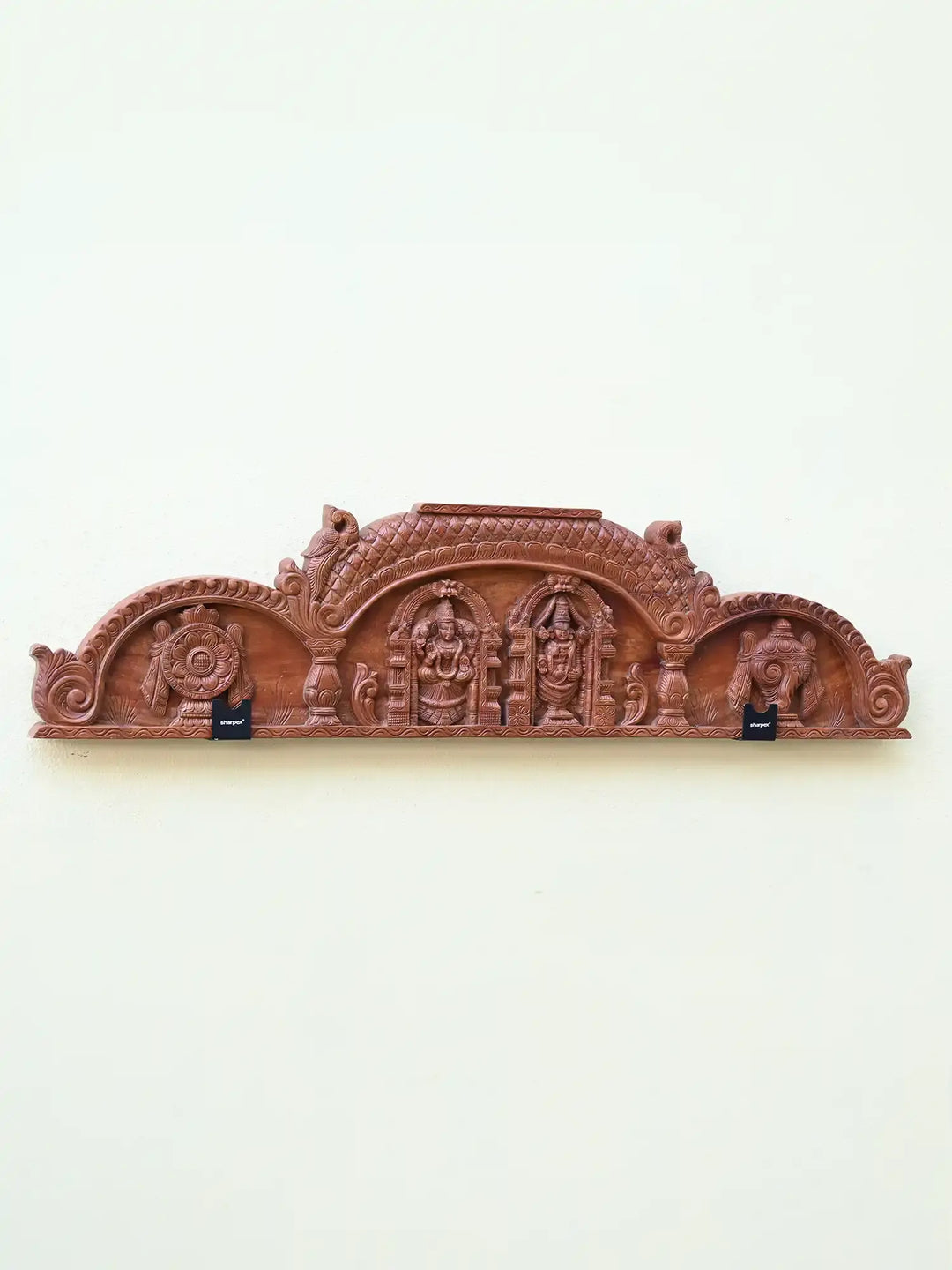 Wooden Balaji & Padmavathi Wall Panel