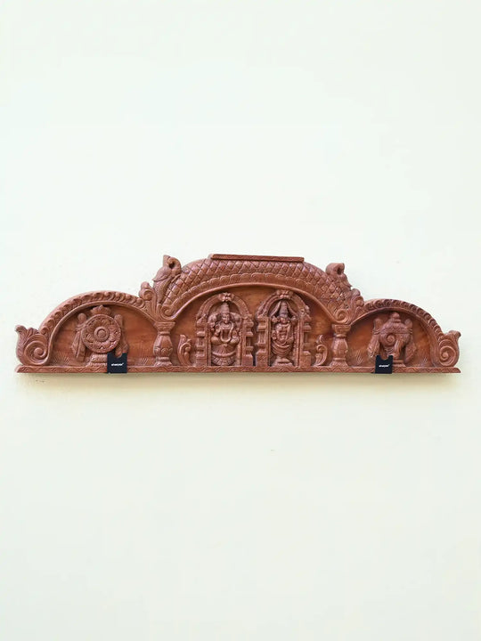 Wooden Balaji & Padmavathi Wall Panel