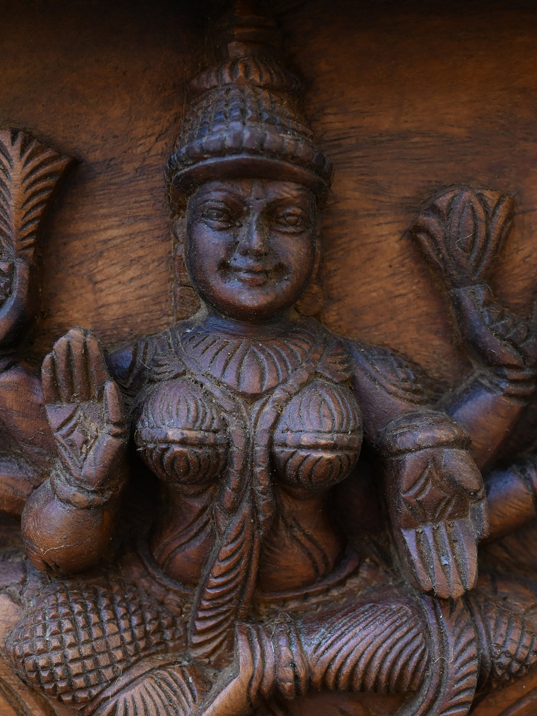 Lord Vishnu with Astalakshmi Wooden panel -72"