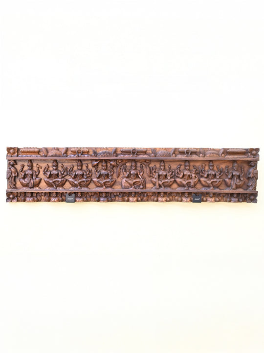 Lord Vishnu with Astalakshmi Wooden panel 