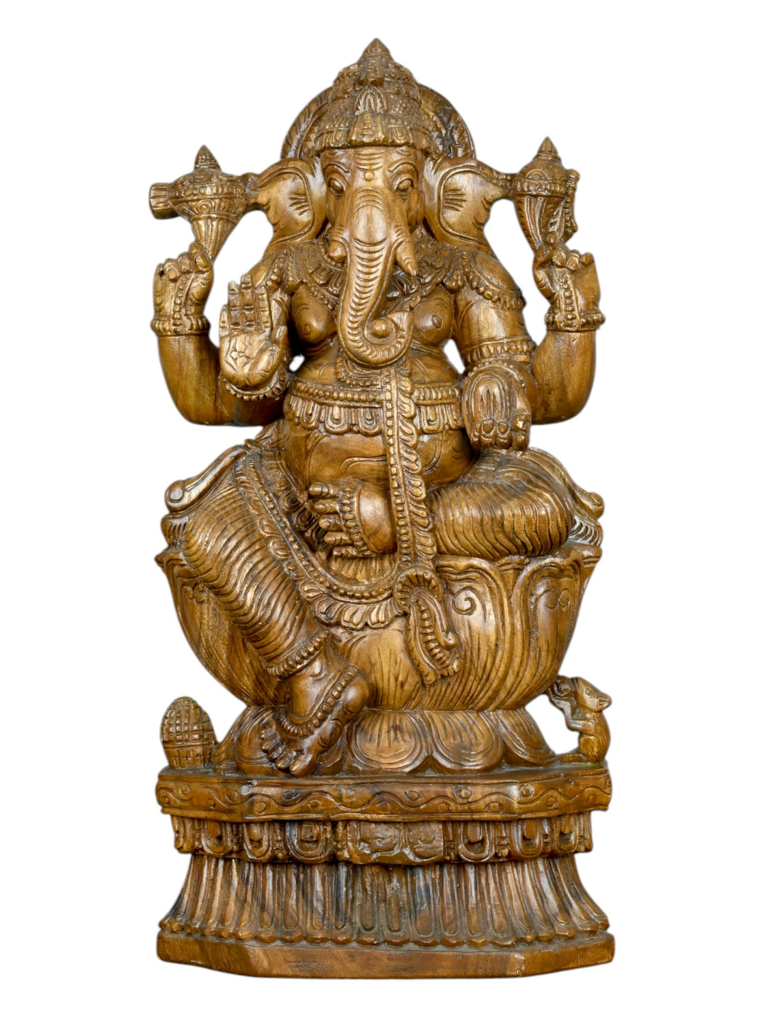 2 feet wooden ganesh statue