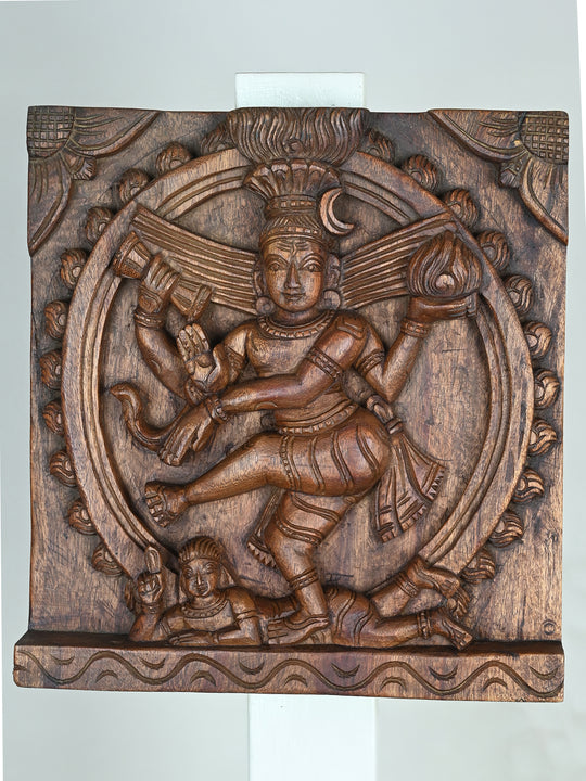 Dancing Shiva – Handcrafted Wooden Panel