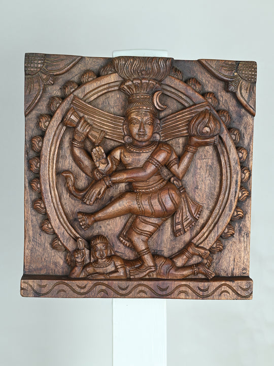 Dancing Shiva – Handcrafted Wooden Pane