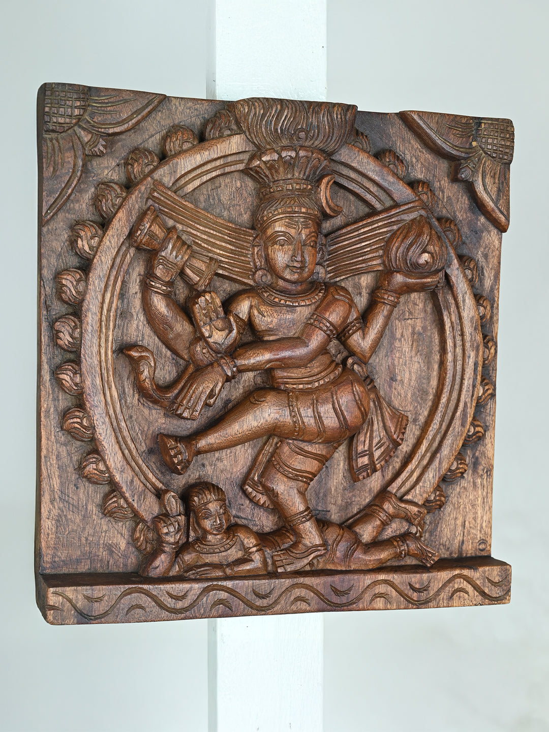 Dancing Shiva – Handcrafted Wooden Panel-12"
