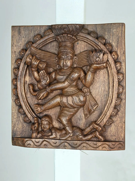 Ananda Tandava  Wooden Nataraja Panel-12"
