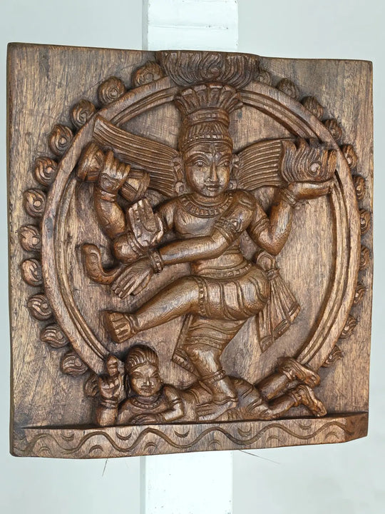 Ananda Tandava  Wooden Nataraja Panel-12"