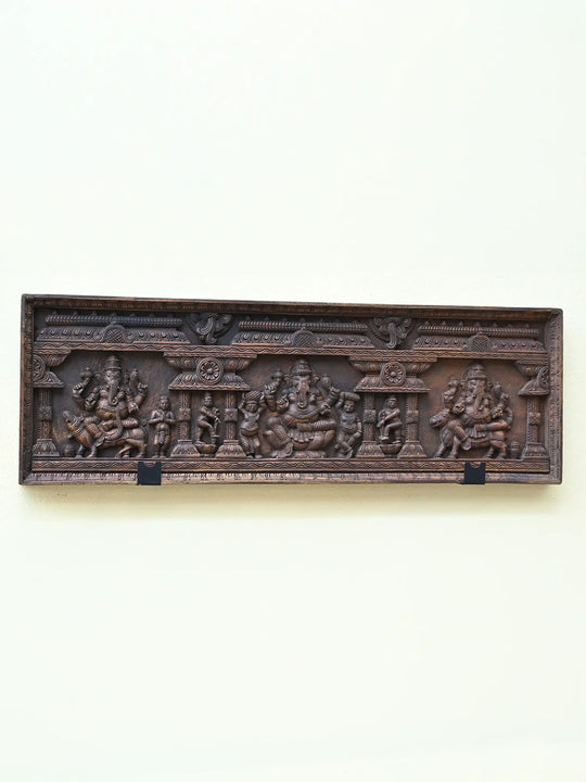 Lord Ganesha wooden panel