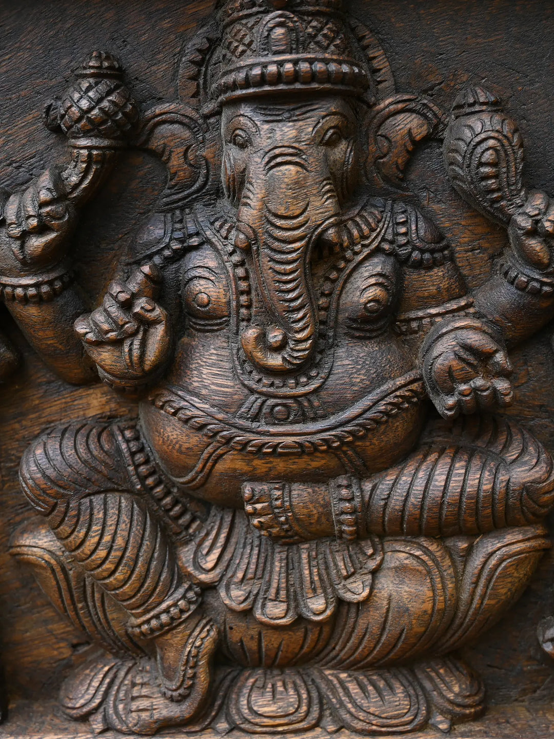 Lord Ganesh In Three Forms Wall Mount Panel 60"