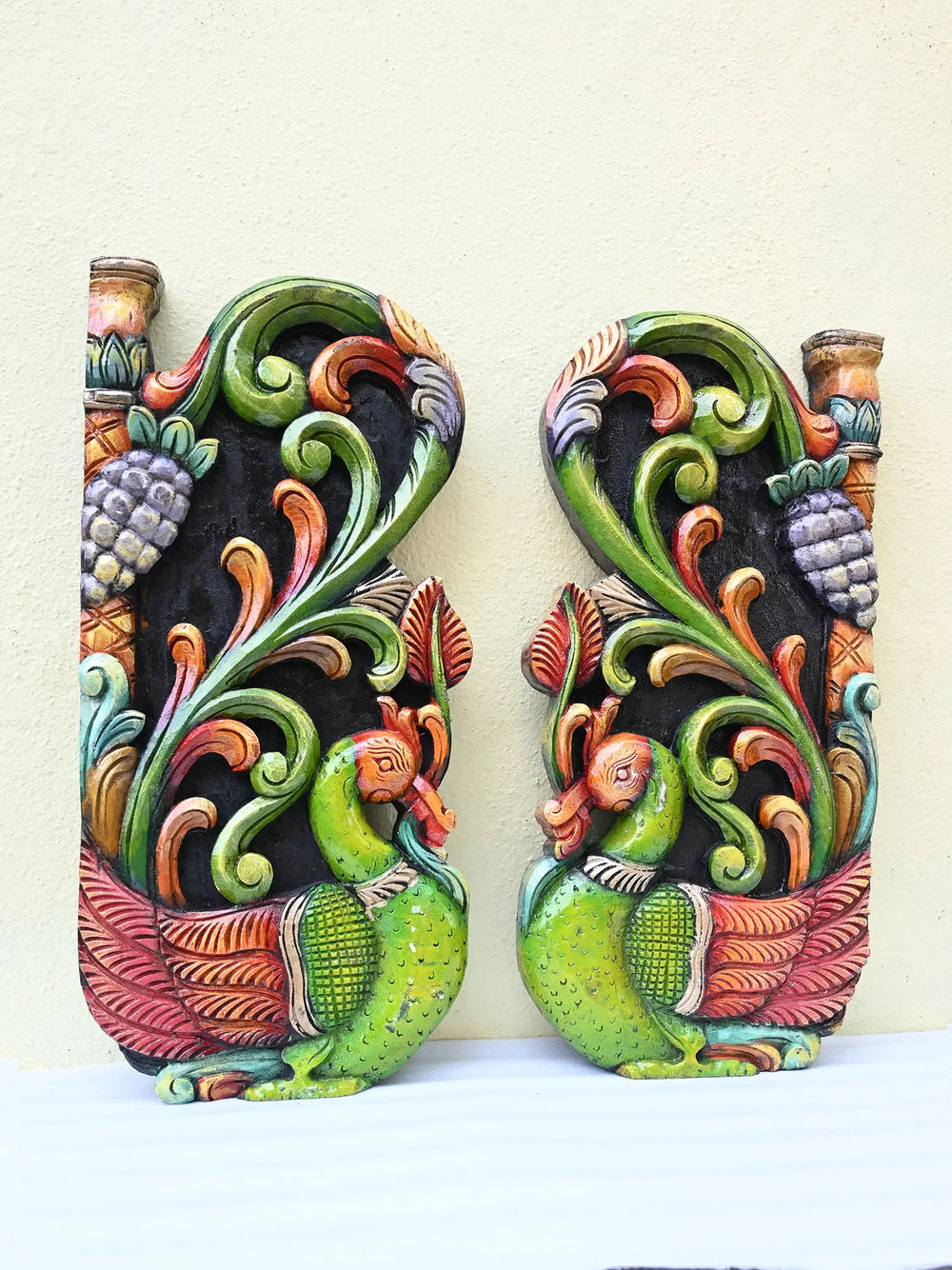 Wooden Hamsa wall mount panel
