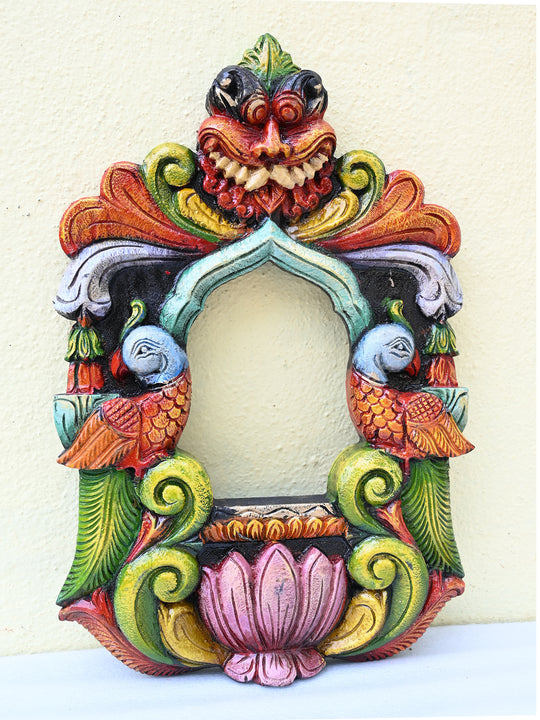 Wooden Lotus and Yalli with Parrot Candle