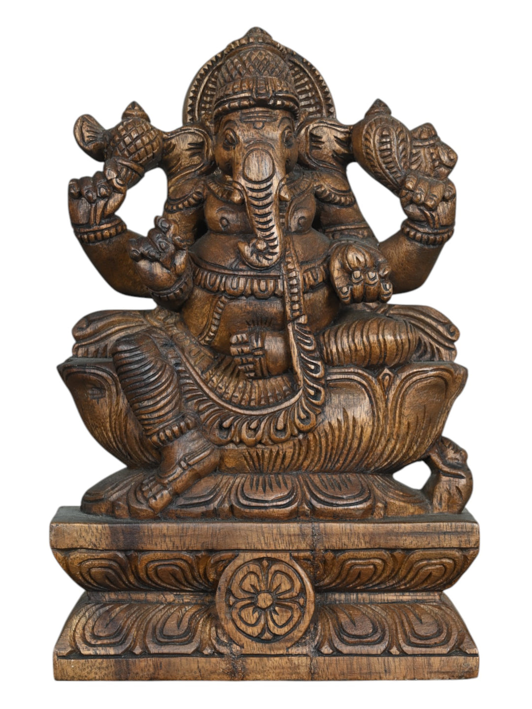 1 ft wooden Ganesh idol