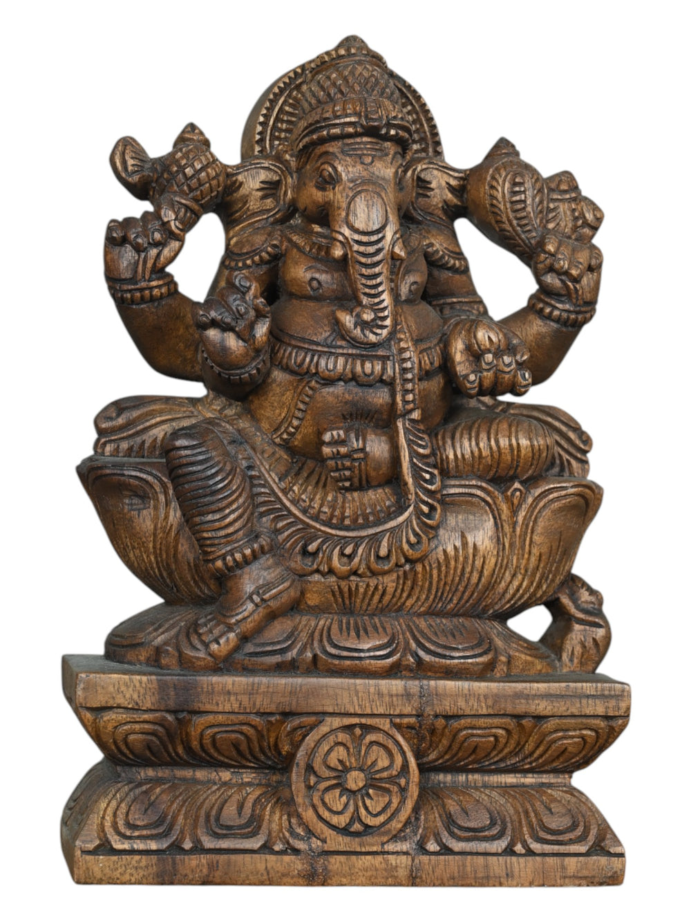 1 ft wooden Ganesh idol