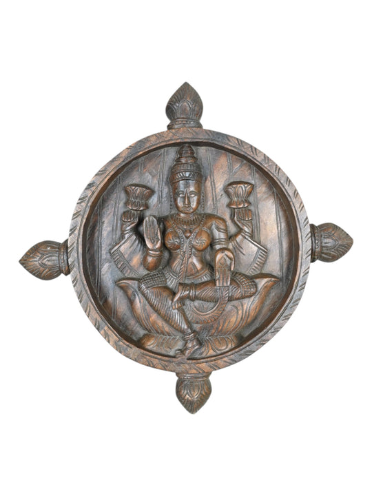 Wooden lakshmi wall mount