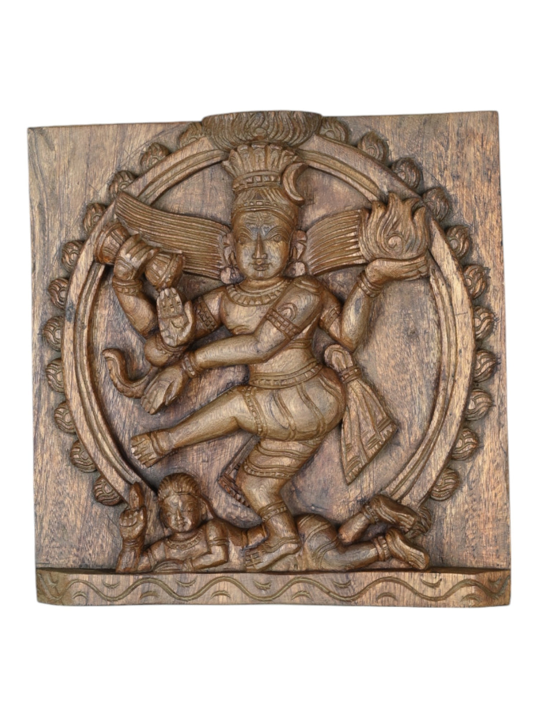 Wood Nataraja wall mount panel