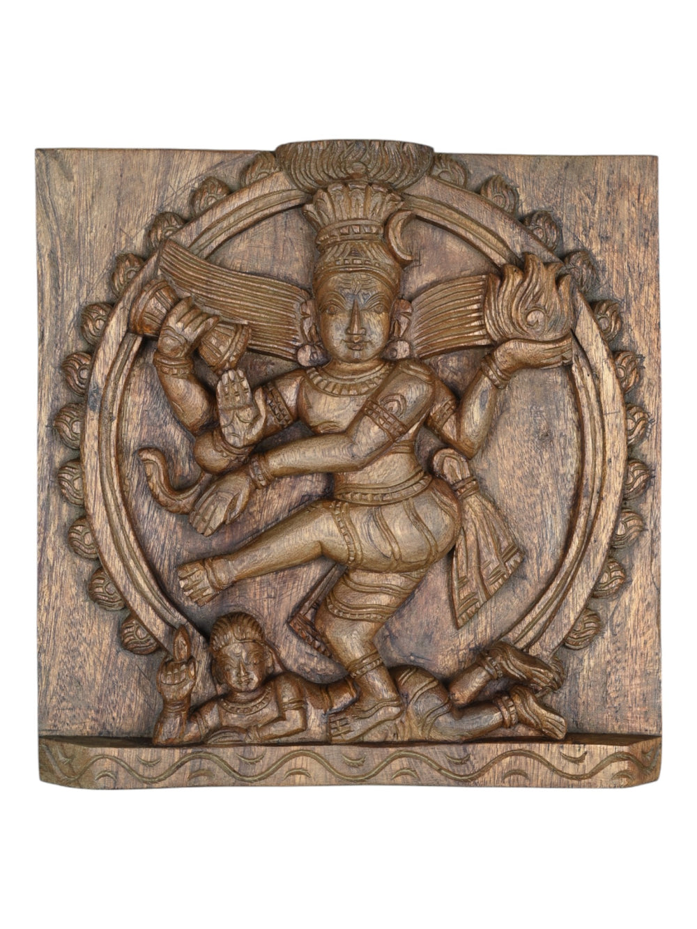 Wood Nataraja wall mount panel