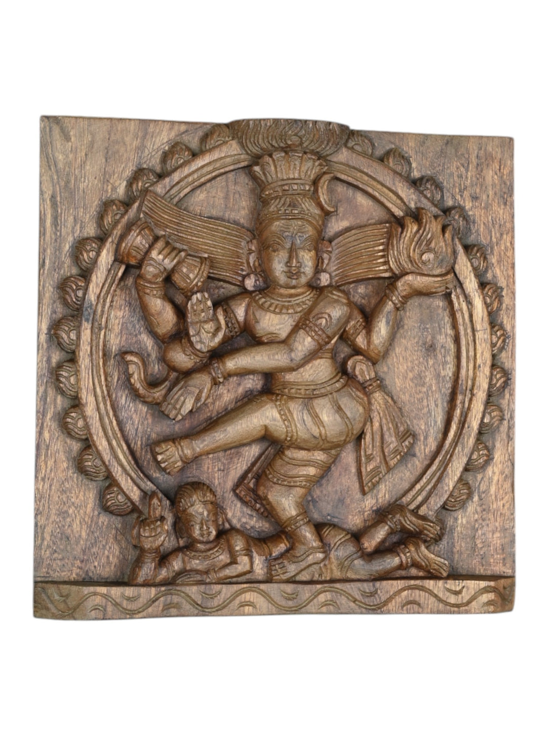 Wood Nataraja wall mount panel