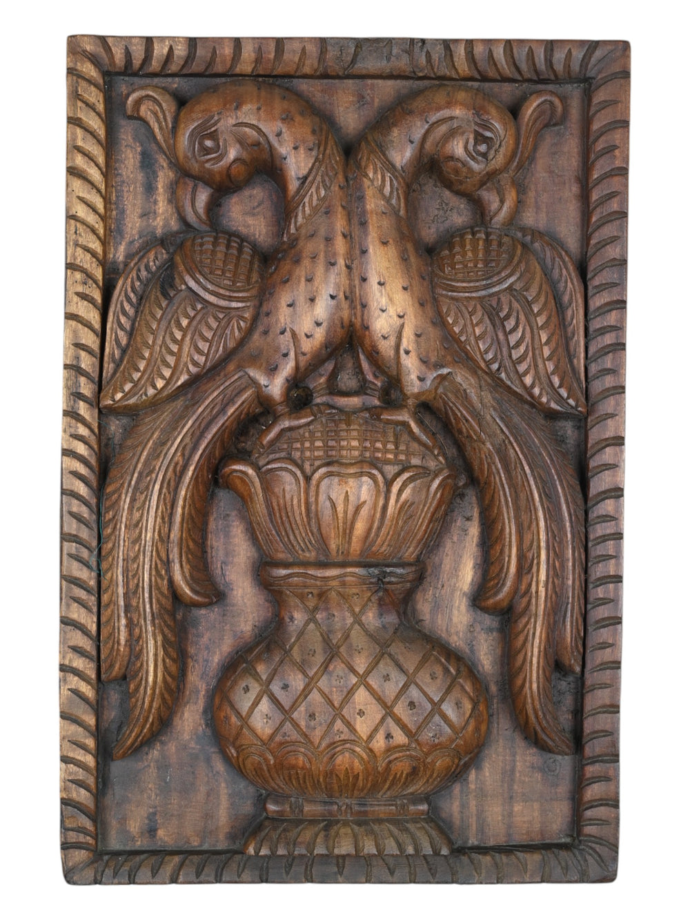 Wooden parrots wall frame