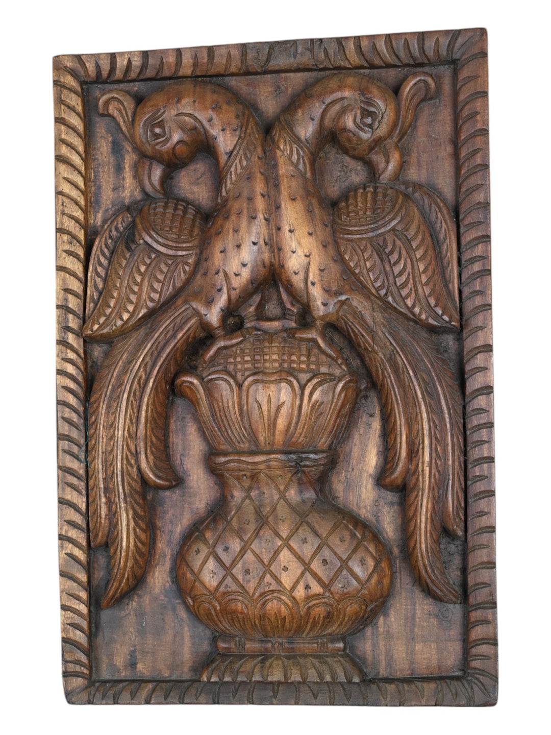 Wooden parrots wall frame