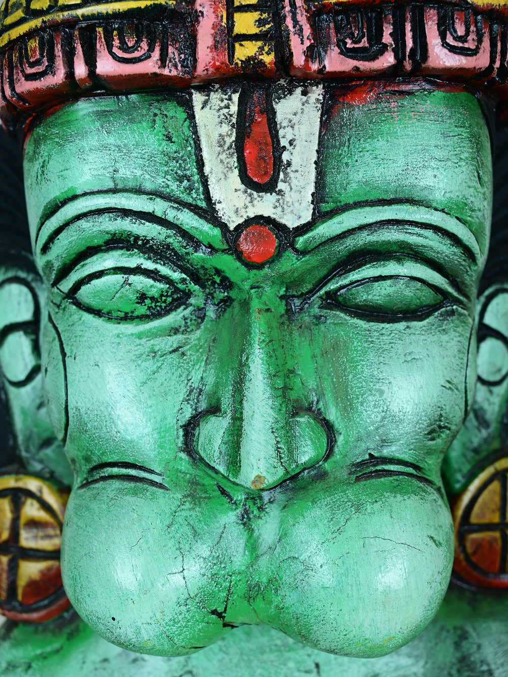 The powerful Hanuman wooden face mask-18"