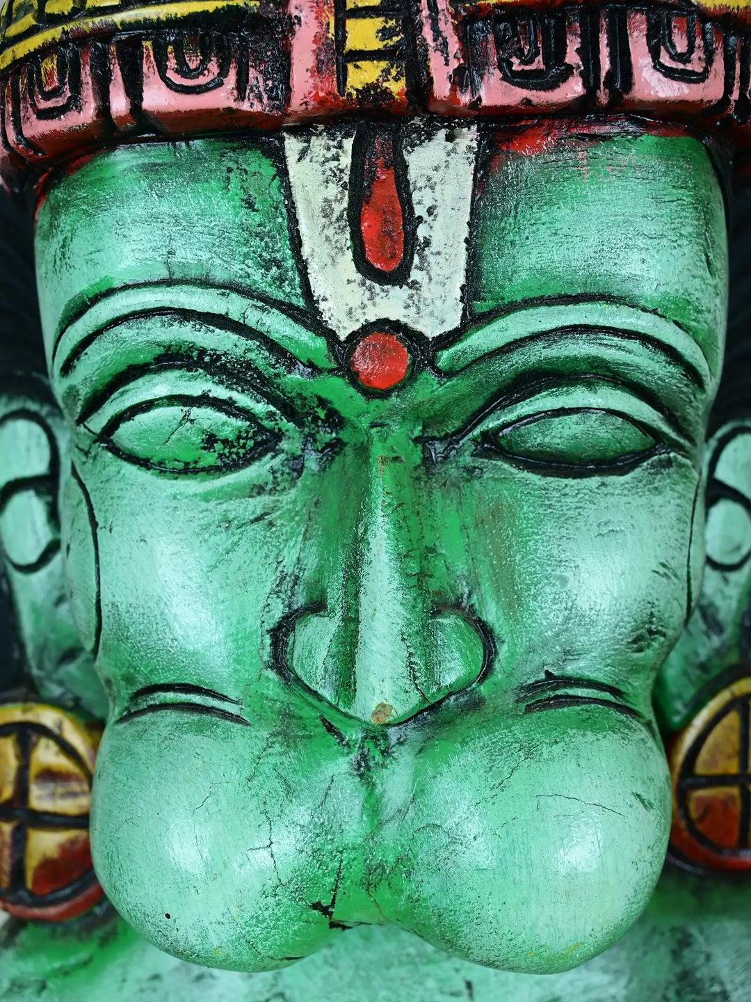 The powerful Hanuman wooden face mask-18"